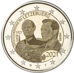 Luksemburg 2 euro 2021.a. 100th Birthday Grand Duke Jean , PHOTO