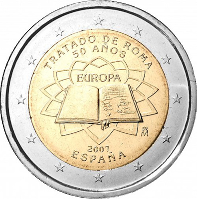 Hispaania 2 euro 2007 TOR, UNC