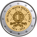 MALTA 2 EURO 2014 " Police Force", UNC