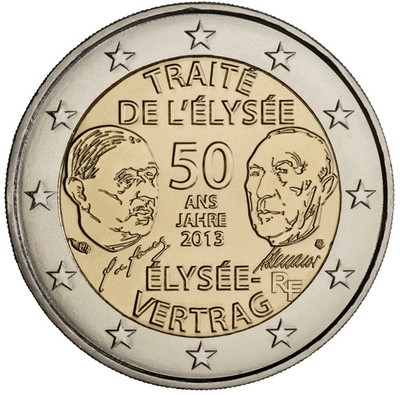Prantsusmaa 2 euro, 2013, Elysee leping UNC