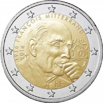 Prantsusmaa 2 euro 2016 Mitterrand UNC 