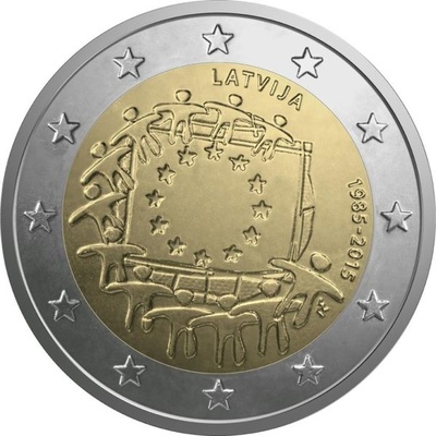 Läti 2 eurot 2015.a. Euroopa lipp, UNC 