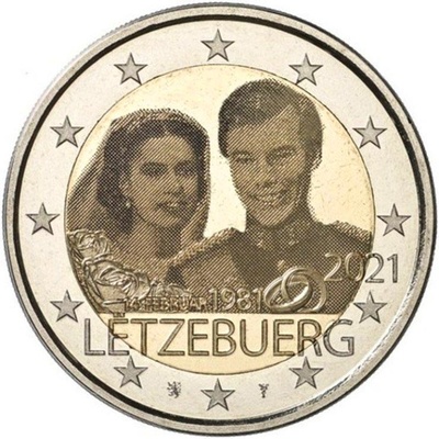 Luksemburg 2 euro 2021.a. Marriage of Grand Duke Henri PHOTO