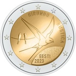 Eesti 2 euro 2023.a. Rahvuslind suitsupääsuke. UNC