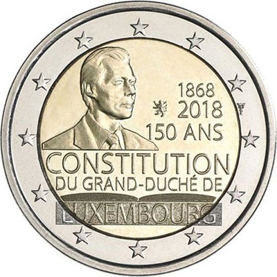 Luksemburg 2 euro 2018a. "Constitution" UNC