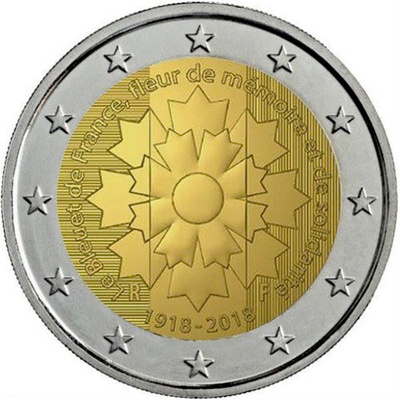 Prantsusmaa 2 euro, 2018 Cornflower UNC